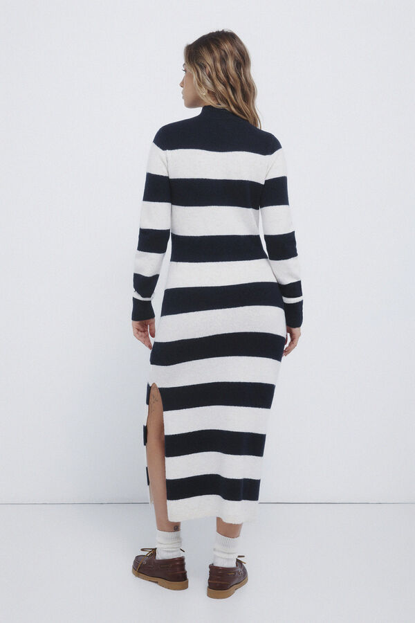 Springfield Kodak jersey-knit striped midi dress blue