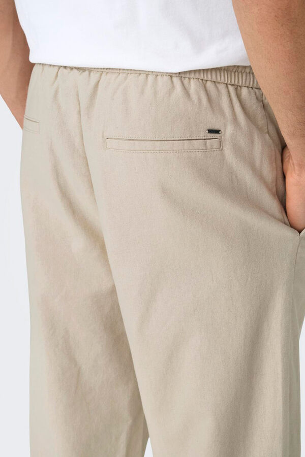 Only & Sons Pantal&oacute;n largo lino gris