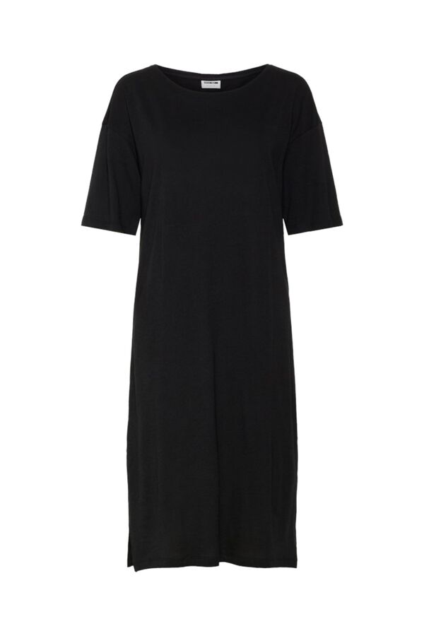 Noisy May Short sleeve T-shirt style midi dress white