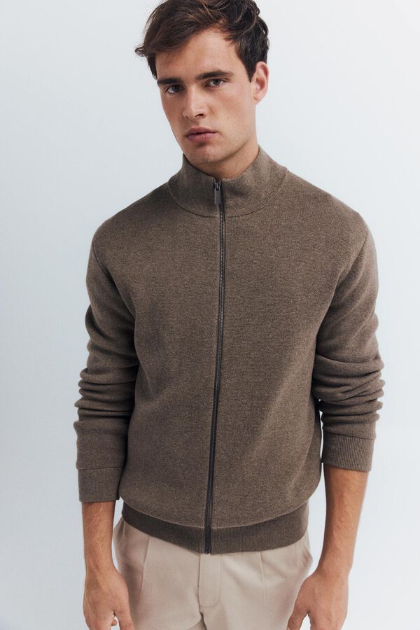 Springfield Milano zip fastening cardigan nude