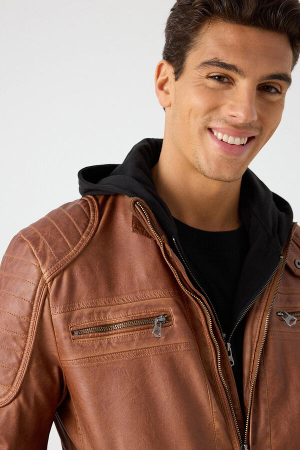 Cazadora Ante Hombre Cazadora Springfield Efecto Piel Para Hombre