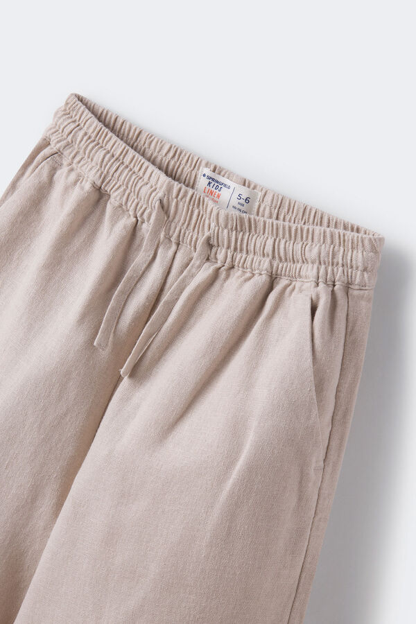 Springfield Girls' linen trousers stone