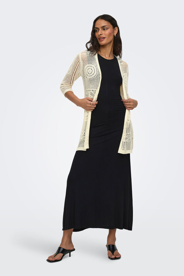 JDY Openwork knit cardigan brown