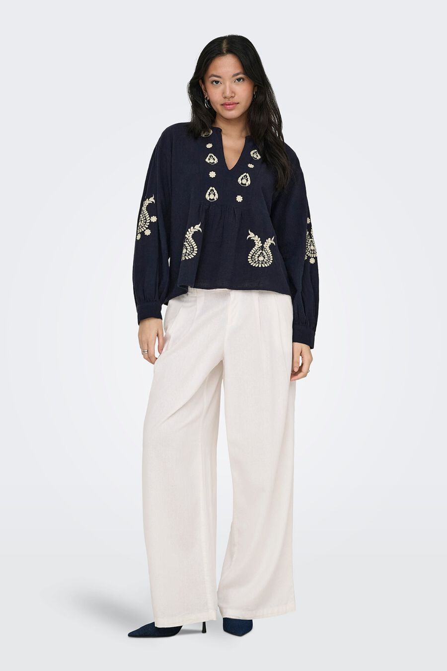 Pantalón wide de lino