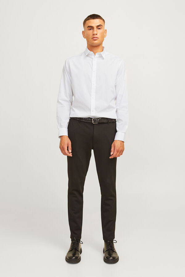 JJ REBEL Schmal geschnittenes, formelles Twill Wei&szlig;