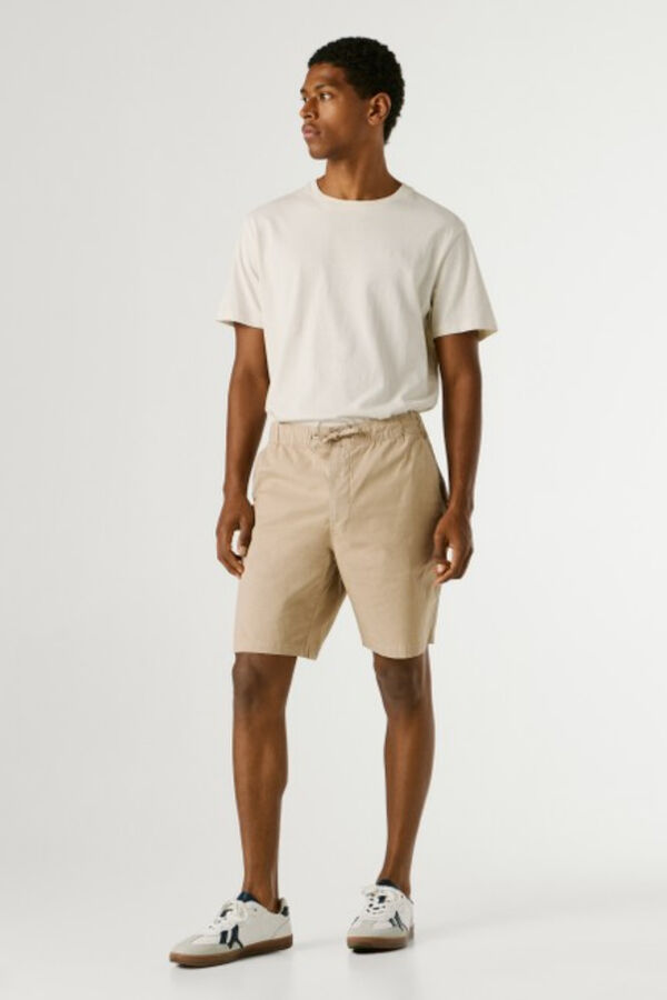 Pepe Jeans Pantal&oacute;n corto popelin beige