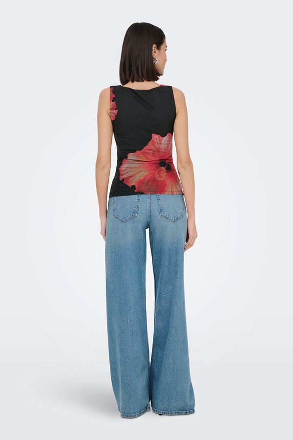 JDY Top sin mangas mesh negro