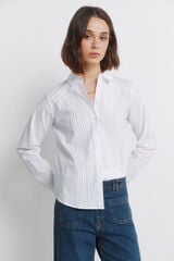 Springfield Pleated long sleeve shirt white