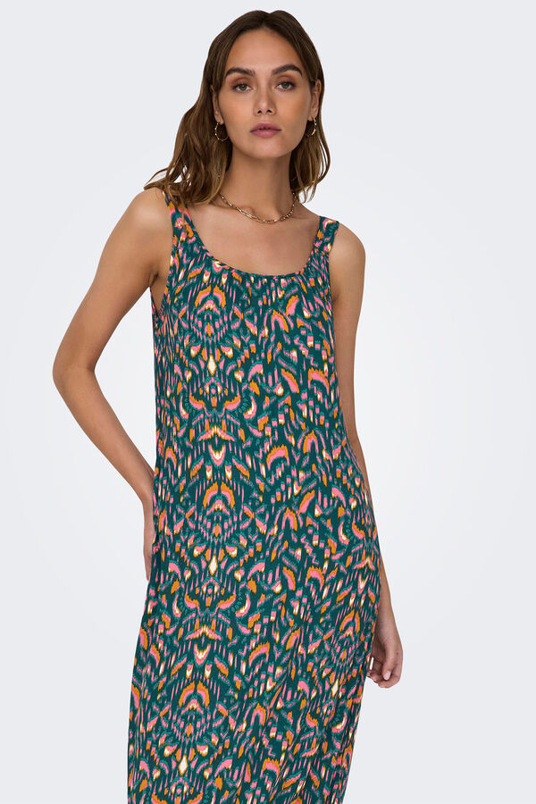 Springfield Long sleeveless dress zelena
