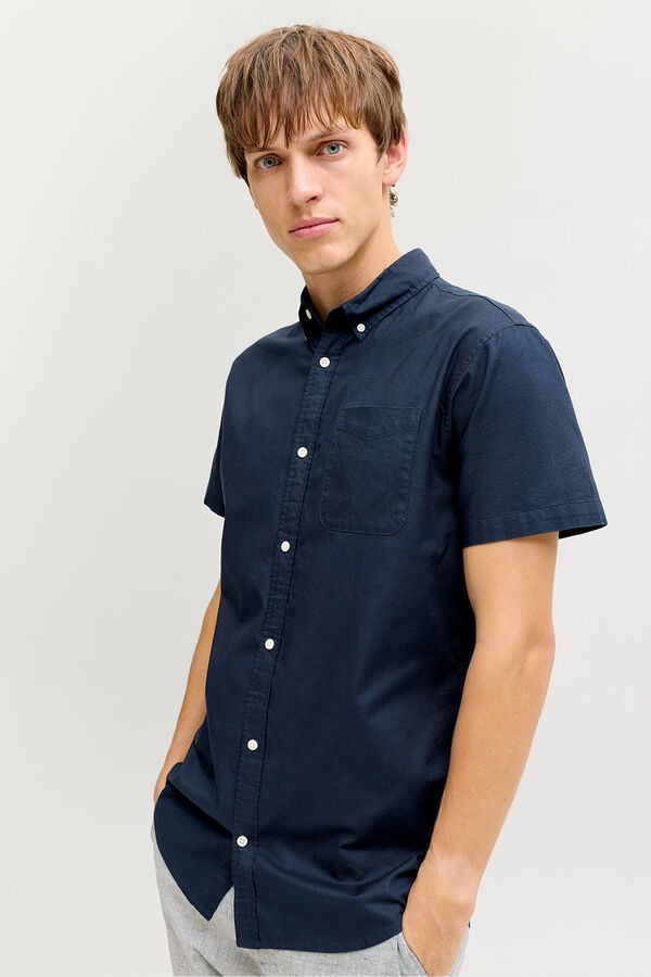 JJ REBEL Short sleeve oxford shirt blue