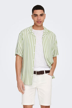 Springfield Striped shirt with short sleeves green