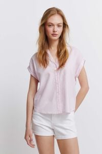 Springfield Cotton mandarin collar shirt