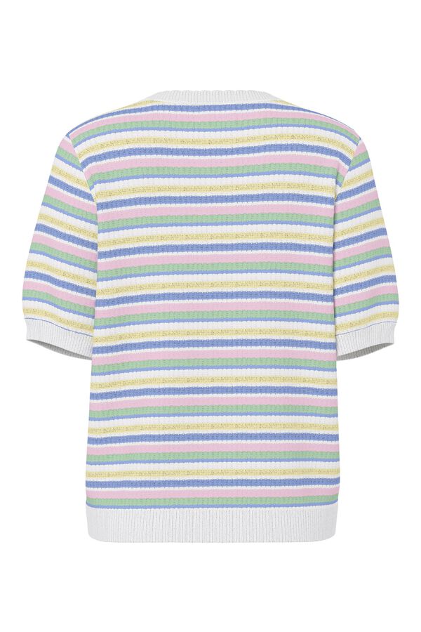 Pieces Fine knit short sleeve jumper white