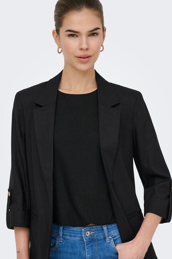 Only Linen open blazer noir