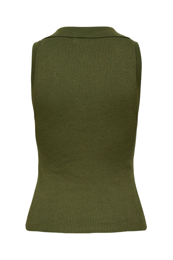 JDY &Auml;rmel Strick- Poloshirt Gr&uuml;n