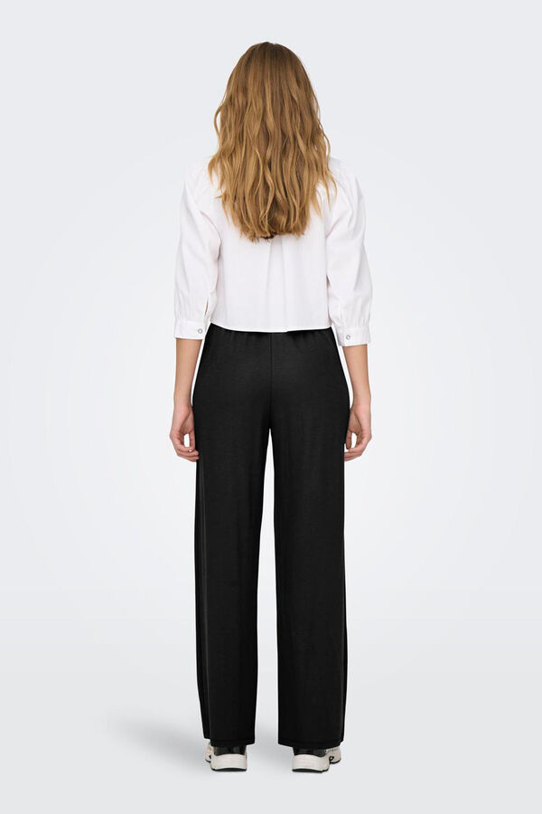 Springfield Wide-fit long trousers crna
