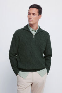 Springfield Camisola canelado com fecho-éclair