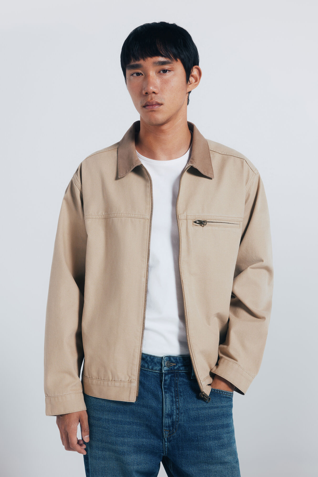 Springfield Contrast washed cotton jacket