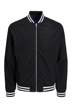 Springfield PLUS Lightweight bomber jacket with contrast stripes black