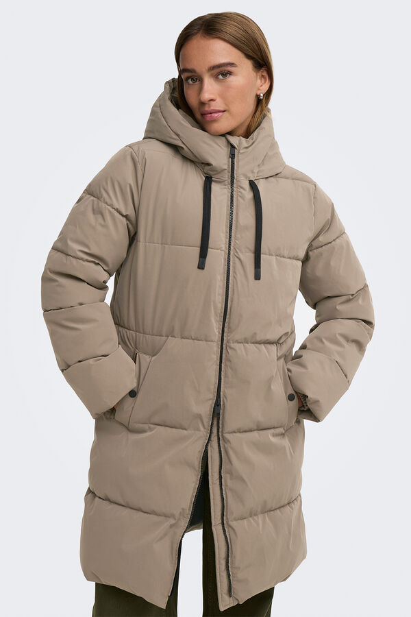 JDY Puffer long coat grey