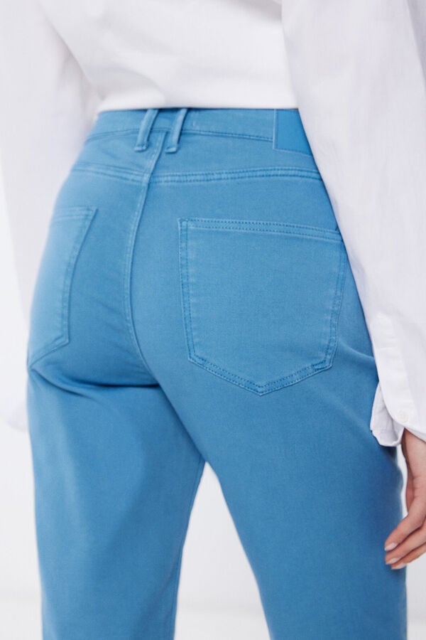 Springfield Jeans Slim Cropped Cor azul indigo