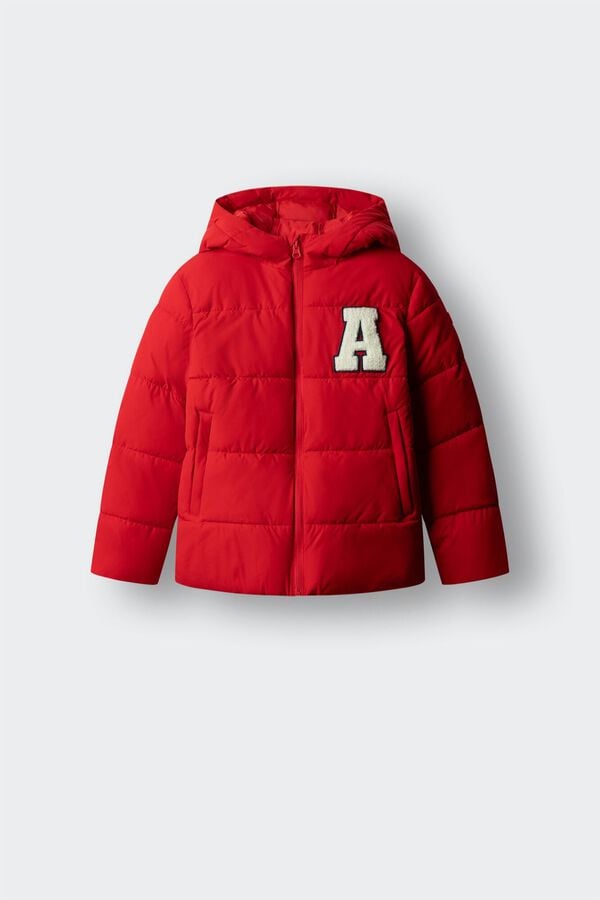 Springfield Kids Casaco acolchoado puffa com remendo para crian&ccedil;a vermelho