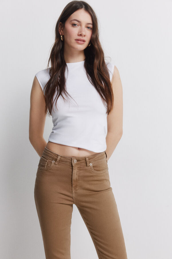 Springfield Kick flare jeans color nude