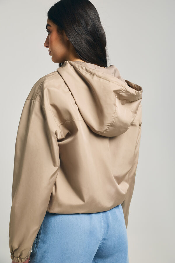 Only Chaqueta con capucha beige