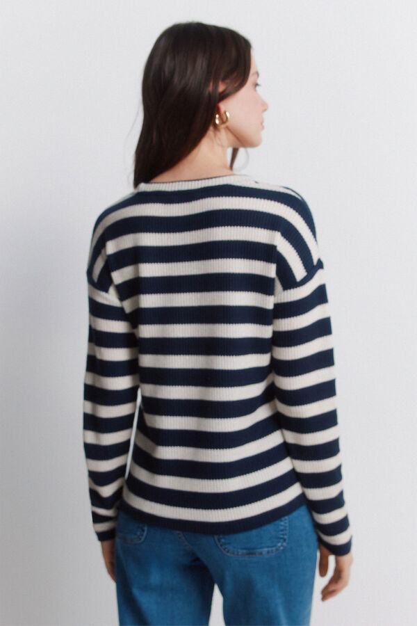 Springfield Striped thin long sleeve jumper blue