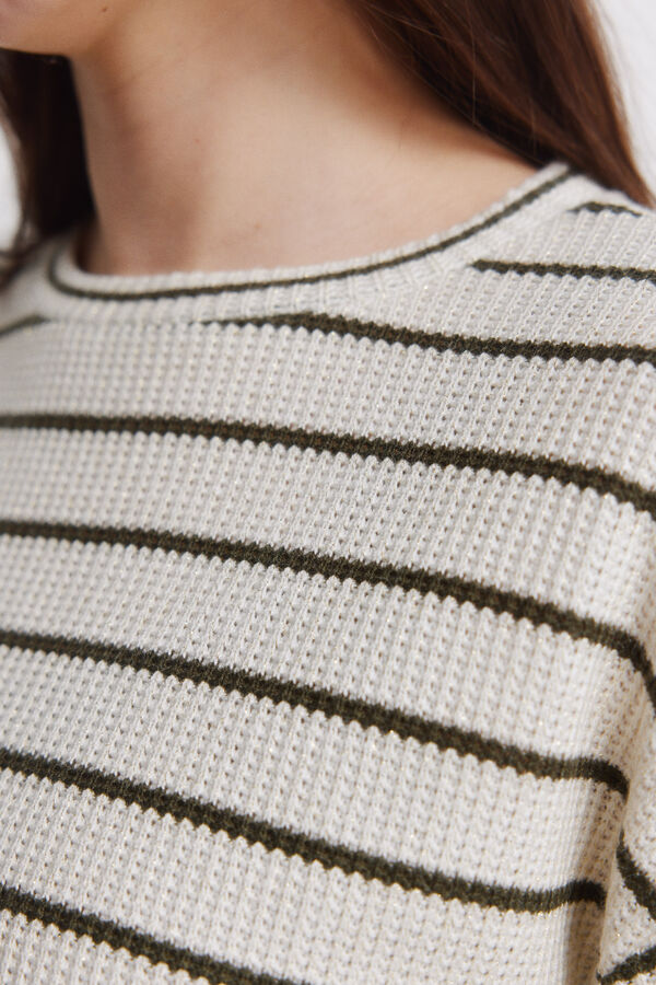 Springfield Striped thin long sleeve jumper beige