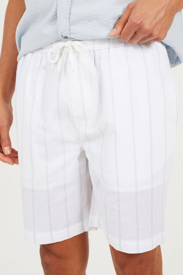 Brave Soul Short a rayas blanco