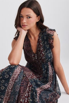 Springfield Border print ruffle dress
