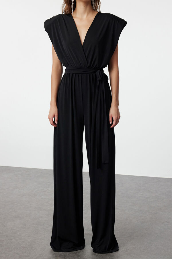 Trendyol Jersey-Knit jumpsuit noir