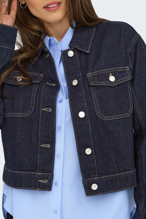 Only Denim jacket with pockets blue