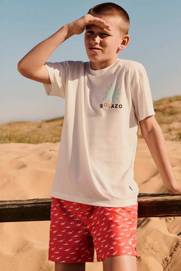 Springfield Kids Camiseta manga corta solazo ni&ntilde;o marfil