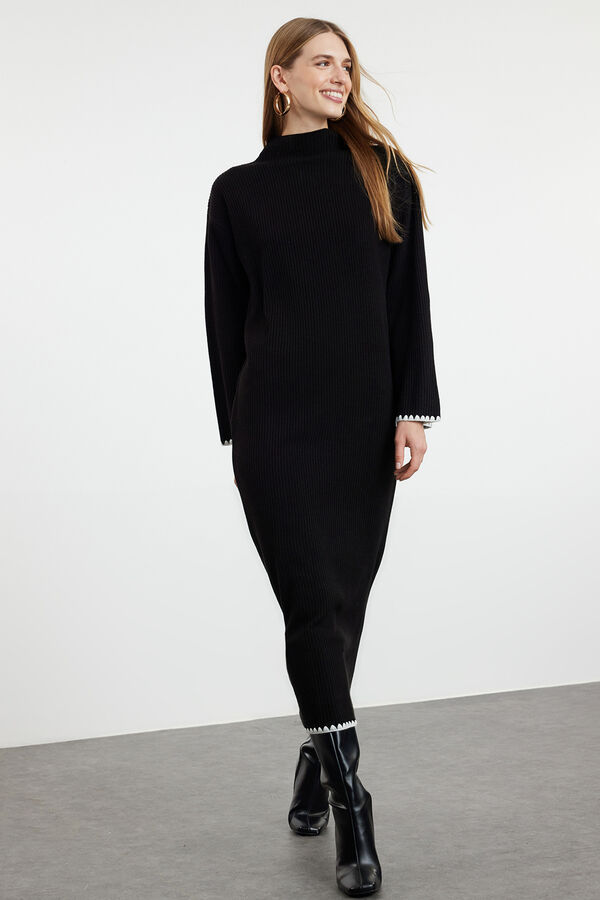 Trendyol Vestido largo de punto negro