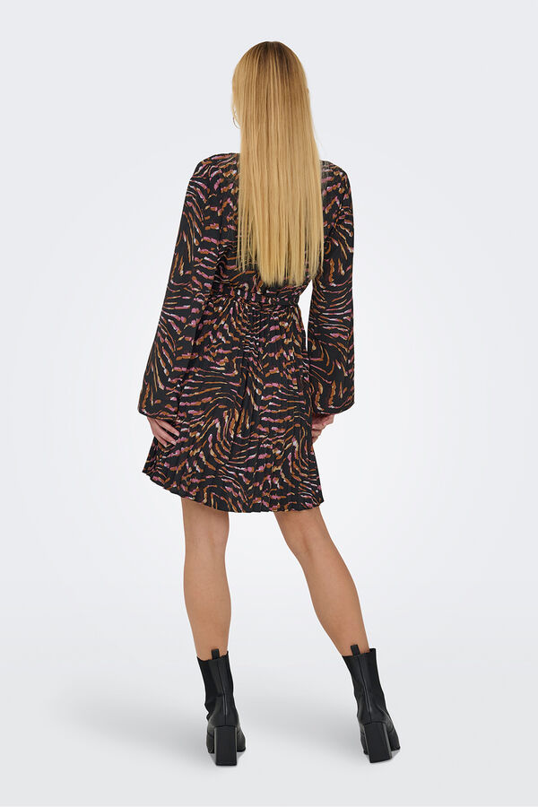 JDY Vestido corto plisado negro