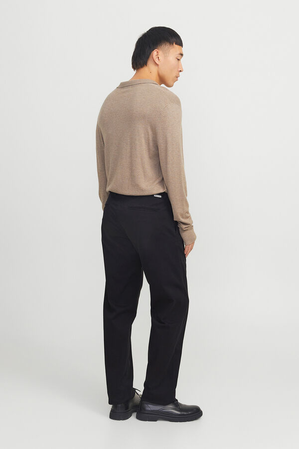Jack & Jones Pantal&oacute;n chino relaxed tiro medio negro
