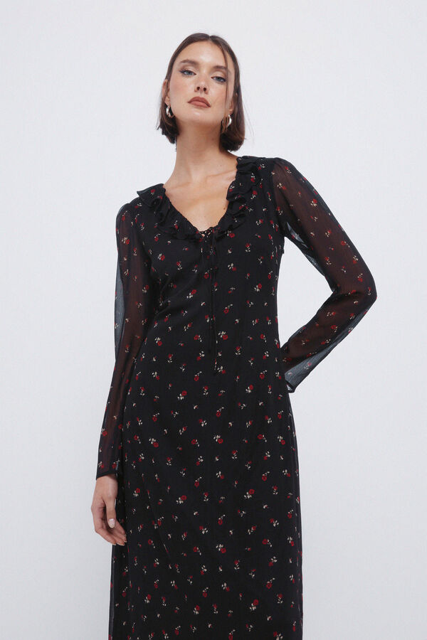 Springfield Midi dress with neckline red