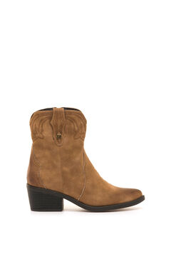 MTNG Botins cowboy com bordados e salto largo