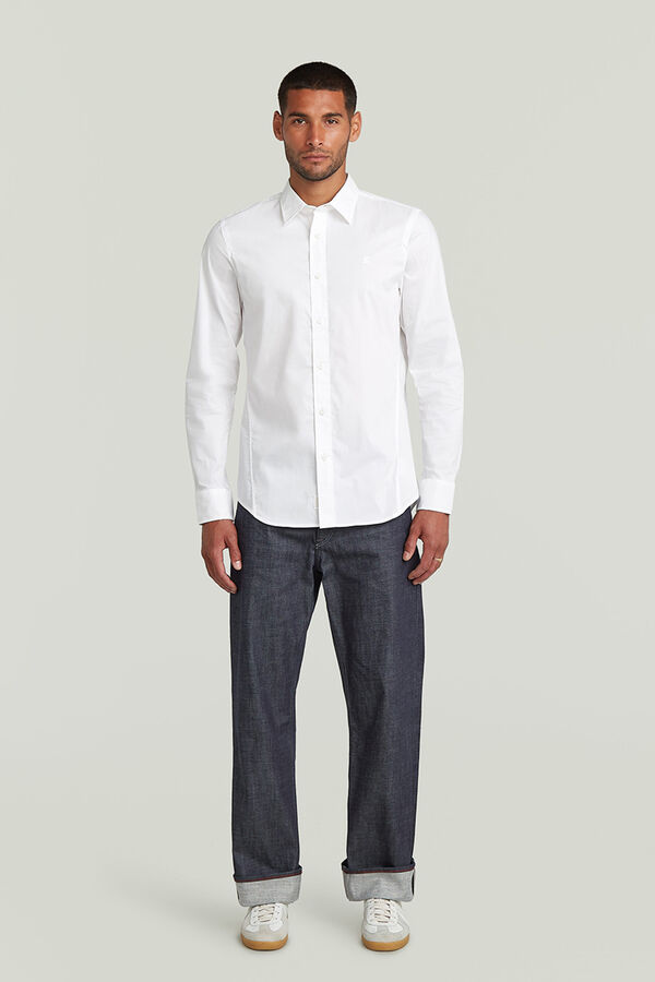 G-STAR Camisa de manga comprida e corte ajustado branco