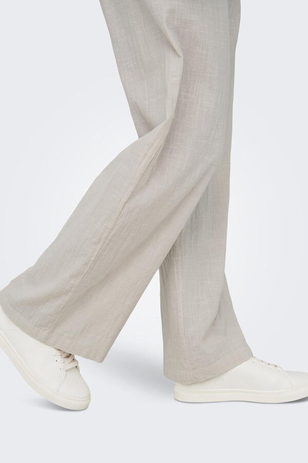 Springfield Long flowing trousers medium beige