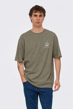 Only & Sons Camiseta relaxed fit marr&oacute;n