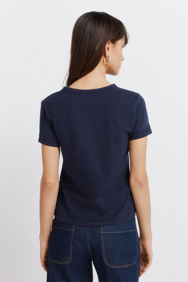 Springfield Osnovna strukirana majica Crna