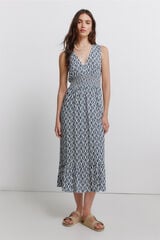 Springfield Crochet linen midi dress printed