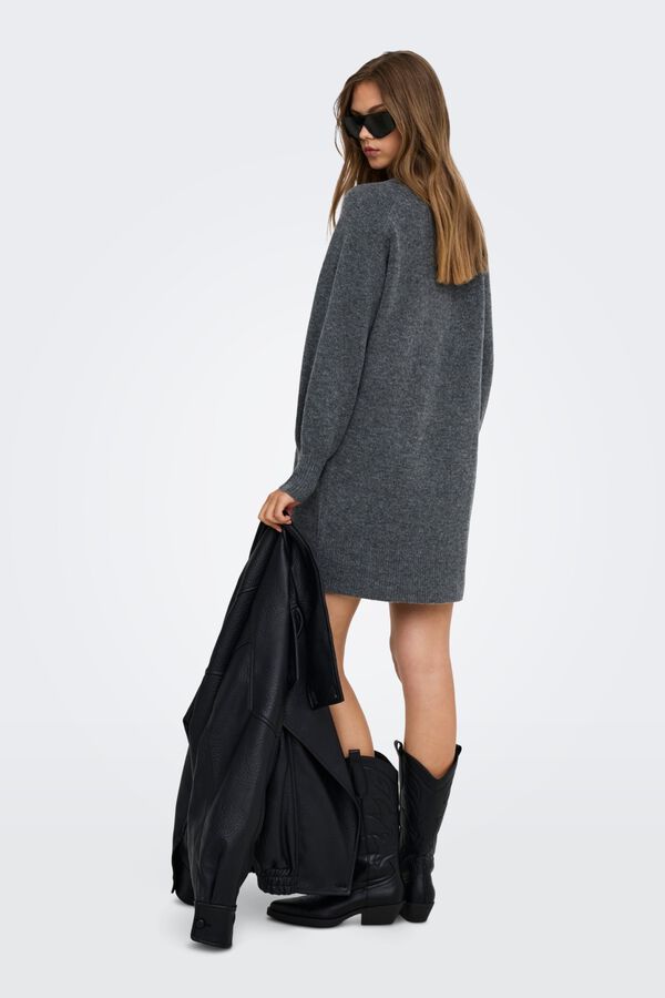 Only Midi-Strickkleid Grau
