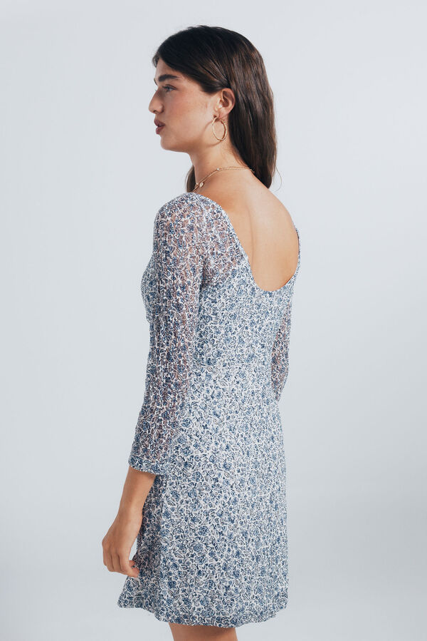 Springfield Short floral dress nude