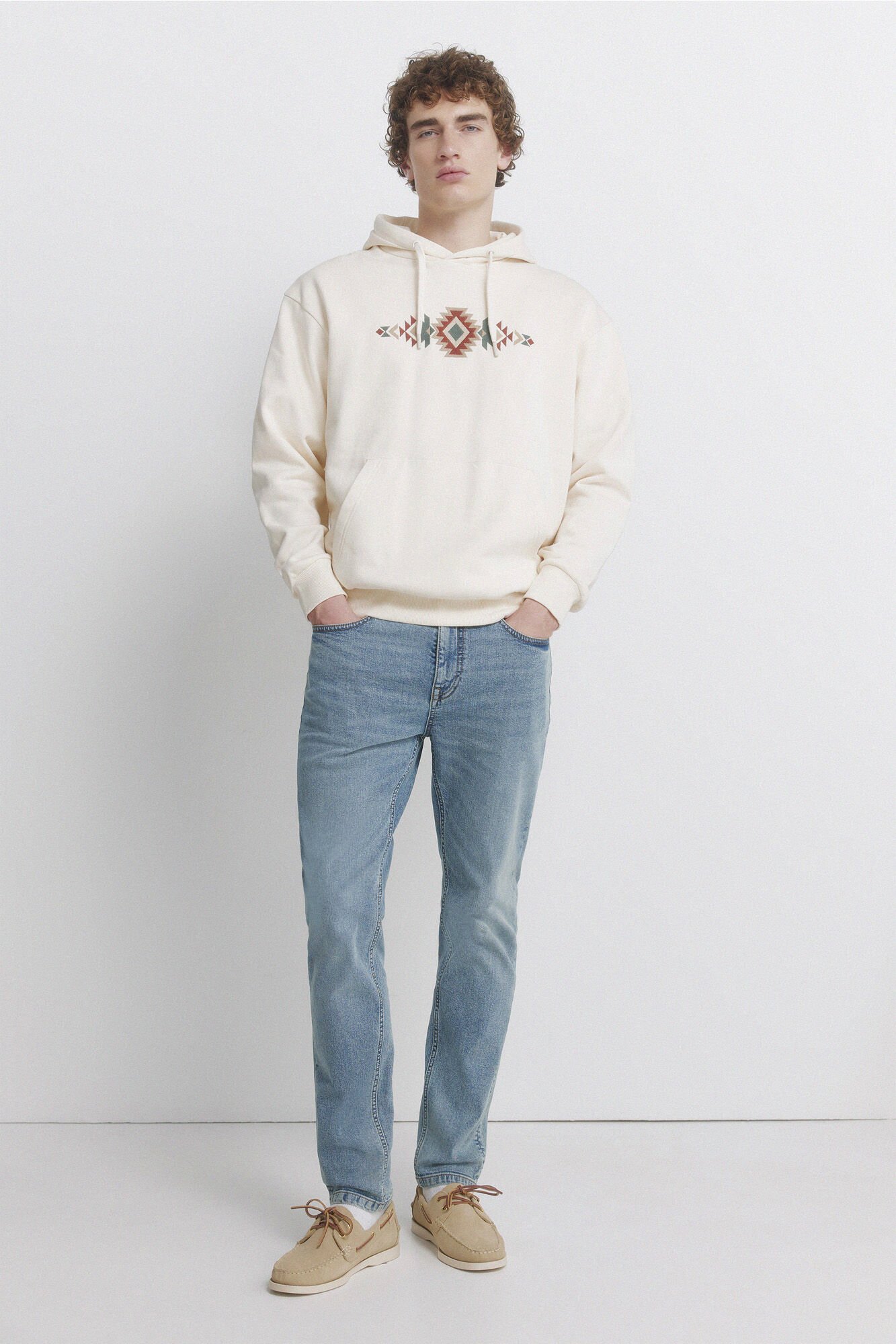 Springfield medium wash overdyed skinny fit jeans