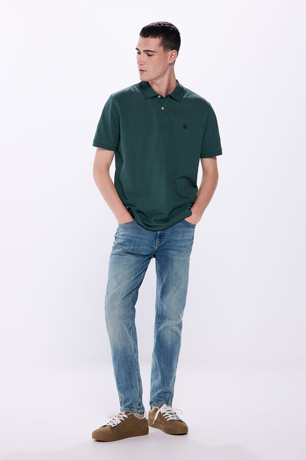 Springfield Regular fit basic piqué polo green