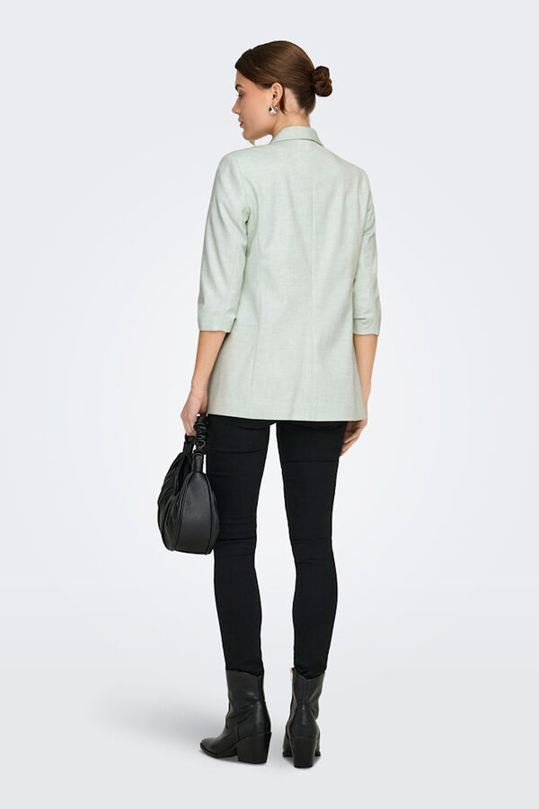 Only Open rolled-up sleeve blazer beige